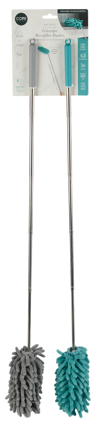 Thumbnail 2: CORE HOME Set of 2 Telescopic Microfiber Dusters 