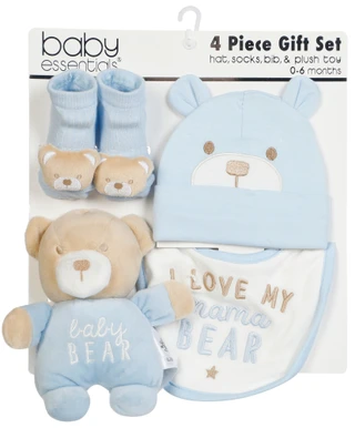 Thumbnail 1: Baby Essentials Baby 4-Piece Bear Gift Set 