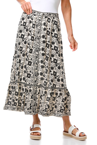 Thumbnail 1: MAX STUDIO Women's Button Front Tiered Maxi Skirt 