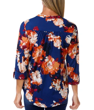 Thumbnail 3: SECONDARY Women's Three-Quarter Sleeve Embellished Knit Top 