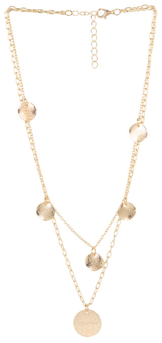 Thumbnail 1: Nautica Two Layer Golden Disc Necklace 