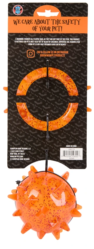 Thumbnail 2: Bow Wow Pet 2 Pk Spiked Glitter Ring & Ball Dog Toys 