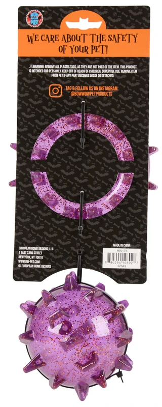 Thumbnail 2: Bow Wow Pet 2 Pk Spiked Glitter Ring & Ball Dog Toys 
