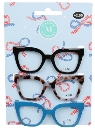 Thumbnail 1: Martha Stewart Women's 3 Pk Premium +2.00 Reading Glass Collection  