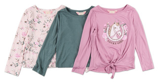 Thumbnail 1: B Kind Little Girls 3 Pk Long Sleeve Tops  