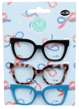Thumbnail 1: Martha Stewart Women's 3 Pk Premium +1.50 Reading Glass Collection  