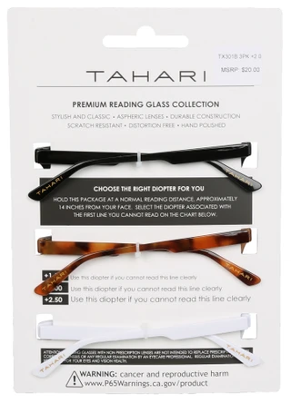 Thumbnail 2: Tahari Women's 3 Pk Premium +2.00 Reading Glass Collection  
