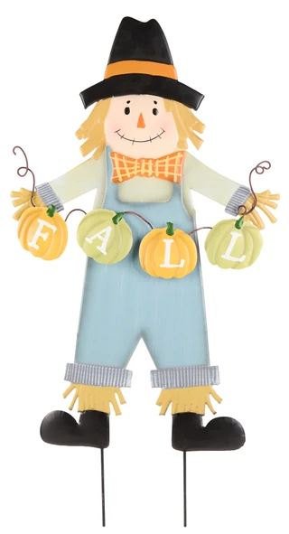 Thumbnail 1: Autumn Gatherings 33 in Fall Scarecrow Metal Garden Stake 