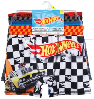 Thumbnail 1: Hot Wheels Boys 4 Pk Athletic Boxer Briefs 