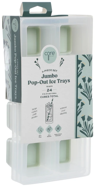 Thumbnail 1: CORE HOME 3 Pk Jumbo Pop-Out Ice Trays  