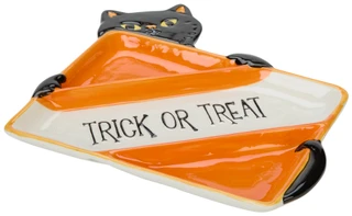 Thumbnail 2: Boston Warehouse Kitty Trick Or Treat Dip Serving Platter 