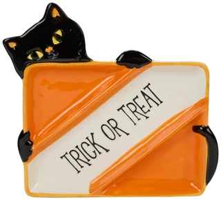Thumbnail 1: Boston Warehouse Kitty Trick Or Treat Dip Serving Platter 