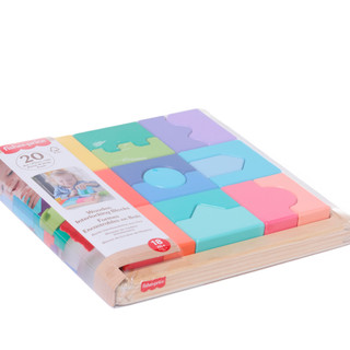 Thumbnail 2: FISHER PRICE 20 Pc Wooden Interlocking Blocks Set 