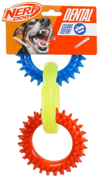 Thumbnail 1: Nerf Dog 3 Ring Dental Pet Toys 