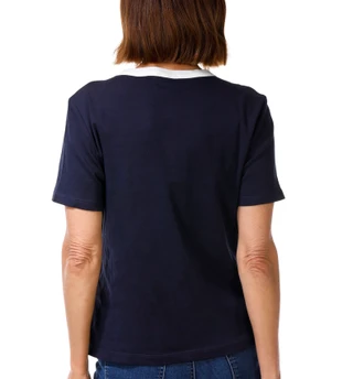 Thumbnail 2: Nautica Women's Short Sleeve Contrast Button Top 