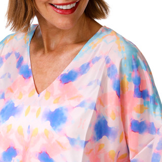 Thumbnail 3: America & Beyond Women's Short Sleeve Tie Dye Coverup 