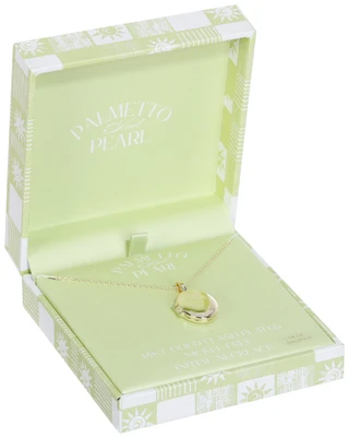 Thumbnail 1: Palmetto & Pearl 14 KT Gold Plated Locket Necklace 