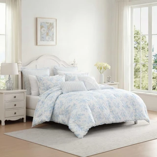 Thumbnail 4: Laura Ashley Laura Ashley Annalise Stripe Cotton Comforter Set 