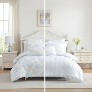 Thumbnail 18: Laura Ashley Laura Ashley Annalise Stripe Cotton Comforter Set 