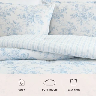 Thumbnail 33: Laura Ashley Laura Ashley Annalise Stripe Cotton Comforter Set 