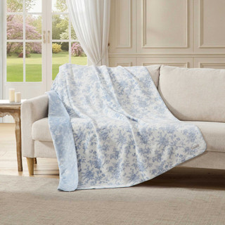 Thumbnail 6: Laura Ashley Laura Ashley Bedford Stripe Microfiber Throw 