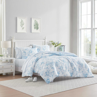 Thumbnail 5: Laura Ashley Laura Ashley Delphine Sprig Microfiber Comforter Set 