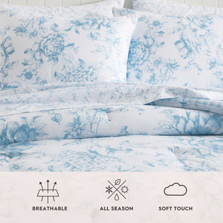 Thumbnail 14: Laura Ashley Laura Ashley Delphine Sprig Microfiber Comforter Set 