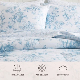Thumbnail 17: Laura Ashley Laura Ashley Delphine Sprig Microfiber Comforter Set 