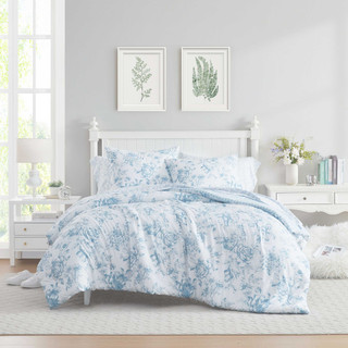 Thumbnail 2: Laura Ashley Laura Ashley Delphine Sprig Microfiber Comforter Set 