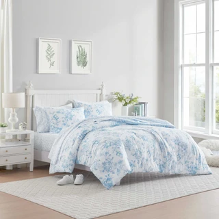 Thumbnail 25: Laura Ashley Laura Ashley Delphine Sprig Microfiber Comforter Set 