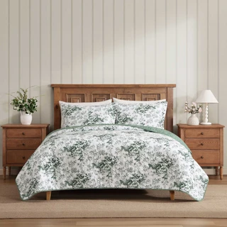 Thumbnail 1: Laura Ashley Laura Ashley Toile Delight Cotton Quilt Set 