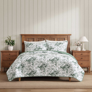 Thumbnail 2: Laura Ashley Laura Ashley Toile Delight Cotton Quilt Set 