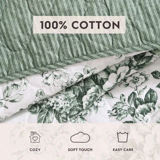 Thumbnail 20: Laura Ashley Laura Ashley Toile Delight Cotton Quilt Set 