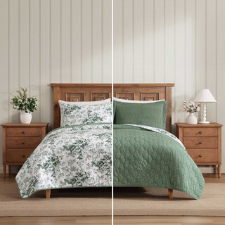 Thumbnail 22: Laura Ashley Laura Ashley Toile Delight Cotton Quilt Set 