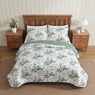 Thumbnail 24: Laura Ashley Laura Ashley Toile Delight Cotton Quilt Set 