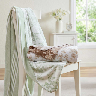 Thumbnail 6: Laura Ashley Laura Ashley Toile Delight Microfiber Throw 