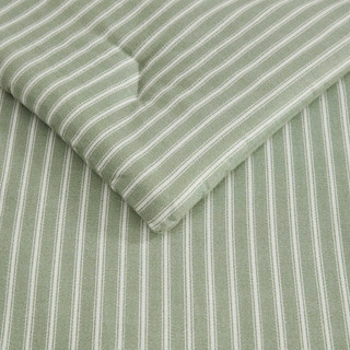 Thumbnail 11: Laura Ashley Laura Ashley Tonias Ticking Stripe Cotton Comforter Set 