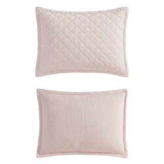 Thumbnail 12: Laura Ashley Laura Ashley Tessas Ticking Stripe Cotton Quilt Set 