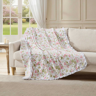 Thumbnail 5: Laura Ashley Laura Ashley Morning Gloria Microfiber Throw 