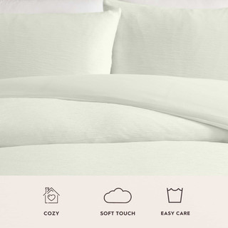 Thumbnail 15: Laura Ashley Laura Ashley Crinkle Microfiber Duvet Set 