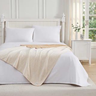 Thumbnail 1: Laura Ashley Laura Ashley Oxford Stripe Microfiber Throw 