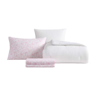 Thumbnail 6: Laura Ashley Laura Ashley Waffle Bella Microfiber Comforter Set 