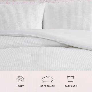 Thumbnail 7: Laura Ashley Laura Ashley Waffle Bella Microfiber Comforter Set 