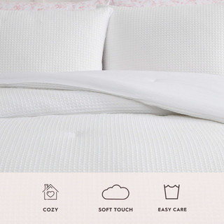 Thumbnail 16: Laura Ashley Laura Ashley Waffle Bella Microfiber Comforter Set 