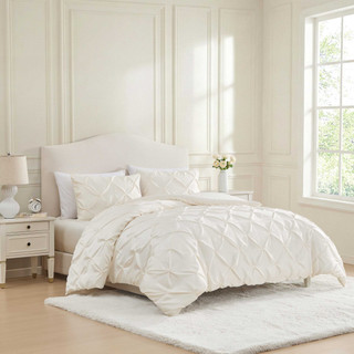 Thumbnail 5: Laura Ashley Laura Ashley Solid Satin Pintuck Microfiber Comforter Set 