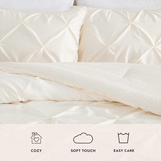 Thumbnail 6: Laura Ashley Laura Ashley Solid Satin Pintuck Microfiber Comforter Set 