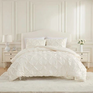 Thumbnail 3: Laura Ashley Laura Ashley Solid Satin Pintuck Microfiber Comforter Set 