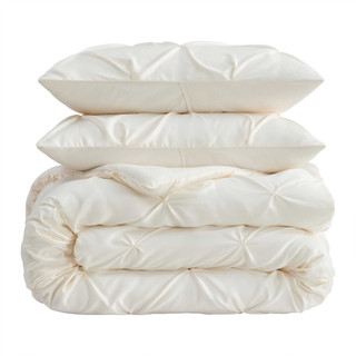 Thumbnail 28: Laura Ashley Laura Ashley Solid Satin Pintuck Microfiber Comforter Set 