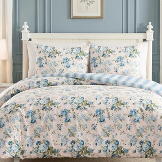 Thumbnail 4: Laura Ashley Laura Ashley Rosemoore Stripe Microfiber Comforter Set 