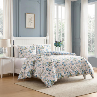 Thumbnail 24: Laura Ashley Laura Ashley Rosemoore Stripe Microfiber Comforter Set 